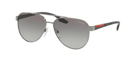 PRADA LINEA ROSSA STUBB SPS 54T Ruthenium/Grey Sunglasses