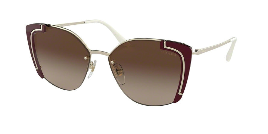 PRADA ORNATE PR 59VS Pale Gold And Burgundy/Brown Sunglasses