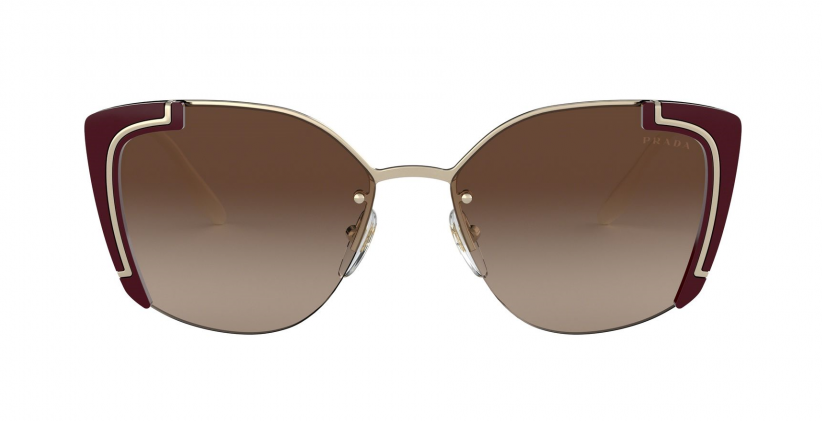 PRADA ORNATE PR 59VS Pale Gold And Burgundy/Brown Sunglasses