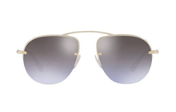 PRADA TEDDY PR 58OS Pale Gold/Violet Brown Mirrored Sunglasses