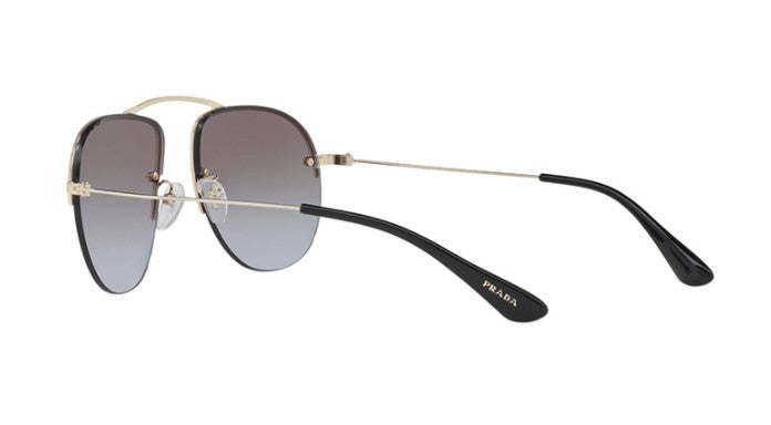 PRADA TEDDY PR 58OS Pale Gold/Violet Brown Mirrored Sunglasses