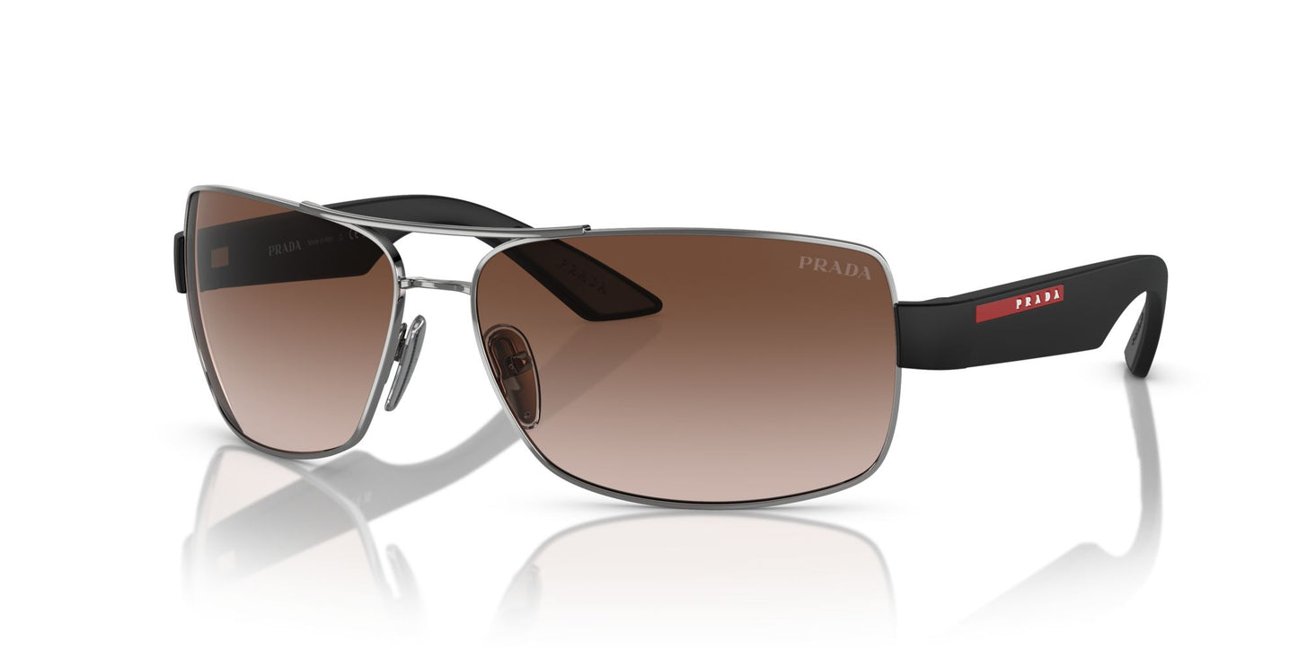 Prada Linea Rossa PS 50ZS Gunmetal/Brown Sunglasses