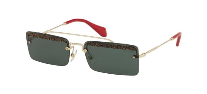 Miu Miu SOCIETE SMU59T Pale Gold/green Sunglasses